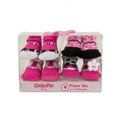 Cutie Pie Bibs & Clothing Baby Sock Pack (4pk) - Pink