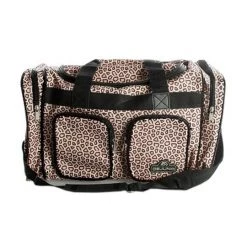 Dejuno Cheetah Duffle Bag - Black Piping