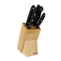 Chefmate Knife Block Set - Natural (6pc) Last Chance - Final Few