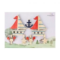 Crystal Ashley Kiwiana Art Pegs - Boats
