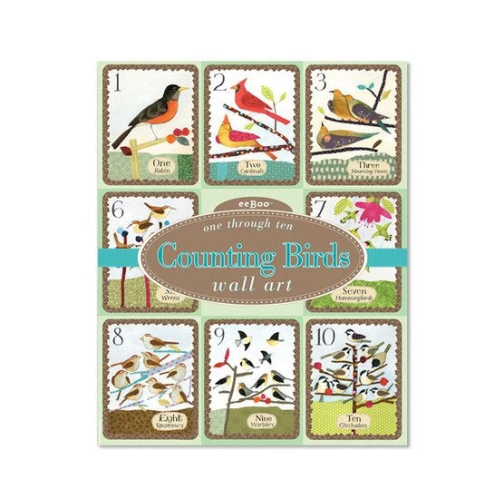 EeBoo Counting Birds Wall Cards (1-10) Mobiles, Playmats & Nursery Items