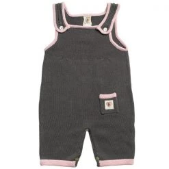 Nurtured By Nature Kiwiana Bud Button Overall - Charcoal & Pink