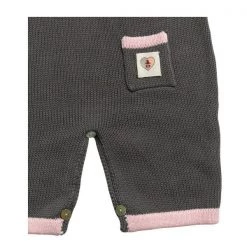 Nurtured By Nature Kiwiana Bud Button Overall - Charcoal & Pink