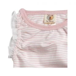 Nurtured By Nature Bibs & Clothing Organic Frilly Romper - Shortcake Stripe