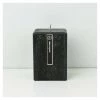 Notre Vie Couleur Couture Square Pillar Candle - White Cognac Black