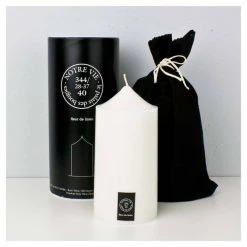 Notre Vie Country Style Wide Bell Top Pillar Candle (100hr) - Fleur De Linen