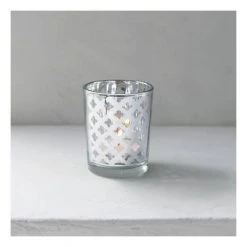 Old Mill Road Silver Trellis Votive Holder - Small Metallics