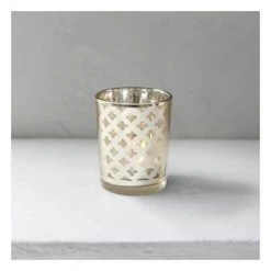 Old Mill Road Metallics Gold Trellis Votive Holder - Small
