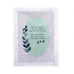 Zed Home Good Kisses Grid Tea Towel