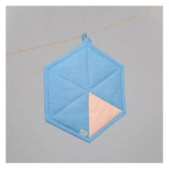 The Good Housewife Geometric Pot Holder - Placid Blue