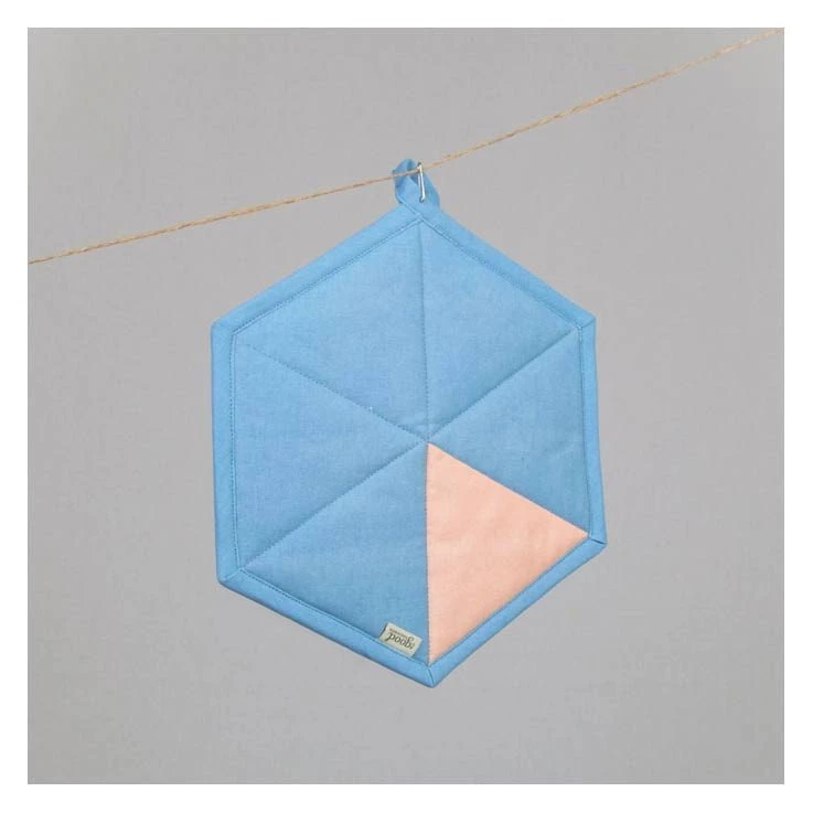 The Good Housewife Geometric Pot Holder - Placid Blue