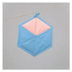 The Good Housewife Geometric Pot Holder - Placid Blue