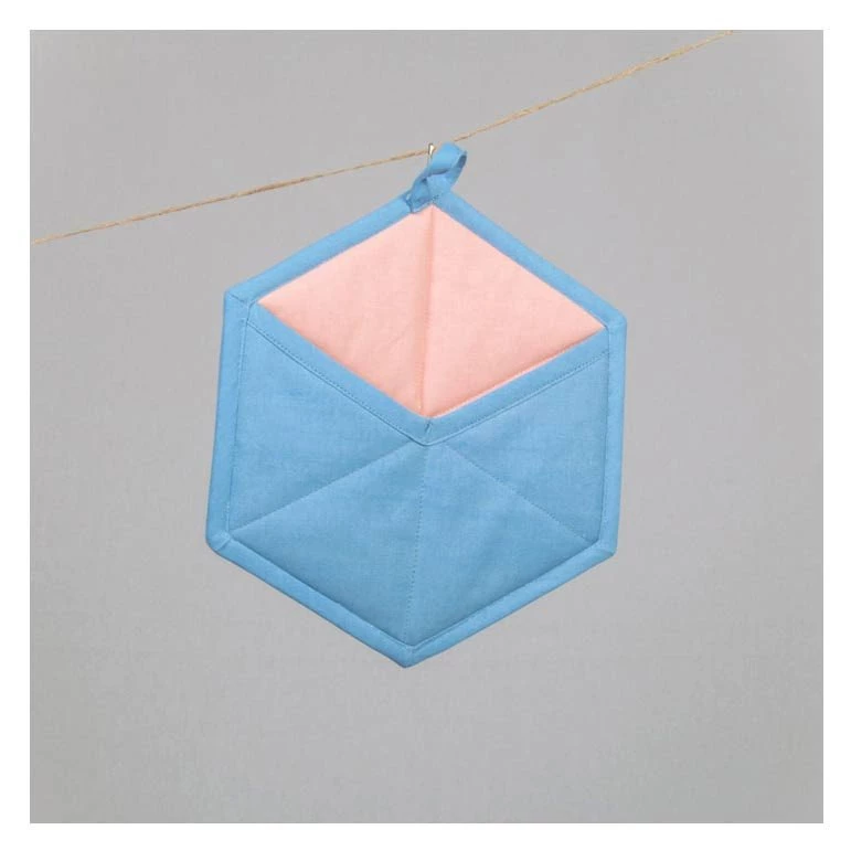 The Good Housewife Geometric Pot Holder - Placid Blue