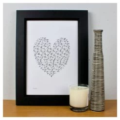 Cenario Heart Love Wall Print (A4) Monochrome