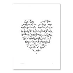 Cenario Heart Love Wall Print (A4) Monochrome