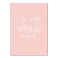 Cenario Pink Love Wall Print (A4)