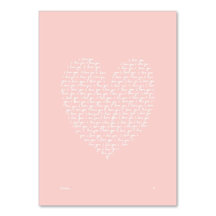 Cenario Pink Love Wall Print (A4)
