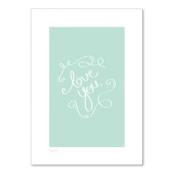 Cenario Wall Prints A4 Print - Love You (Mint)