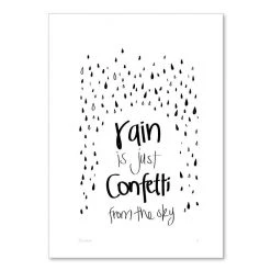 Cenario Kiwiana Confetti Black Wall Print (A4)
