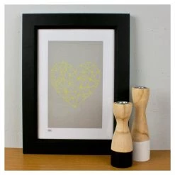 Dekor Studio Wall Prints Print (A4) - Heart Strings Yellow