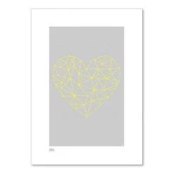 Dekor Studio Wall Prints Print (A4) - Heart Strings Yellow