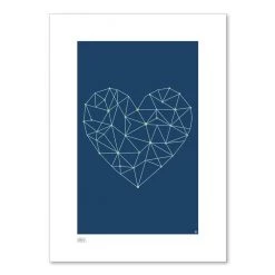 Dekor Studio Wall Prints Print (A4) - Heart Strings Blue