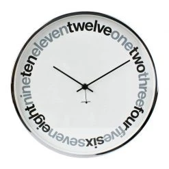 Jonsson Text Wall Clock - White (30cm)