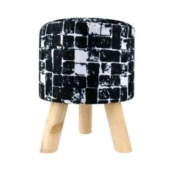 Stoneleigh & Roberson Footstool - Black Squares