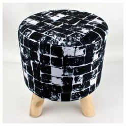 Stoneleigh & Roberson Footstool - Black Squares