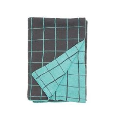 General Eclectic Last Chance - Final Few Mint Grid Knit Throw