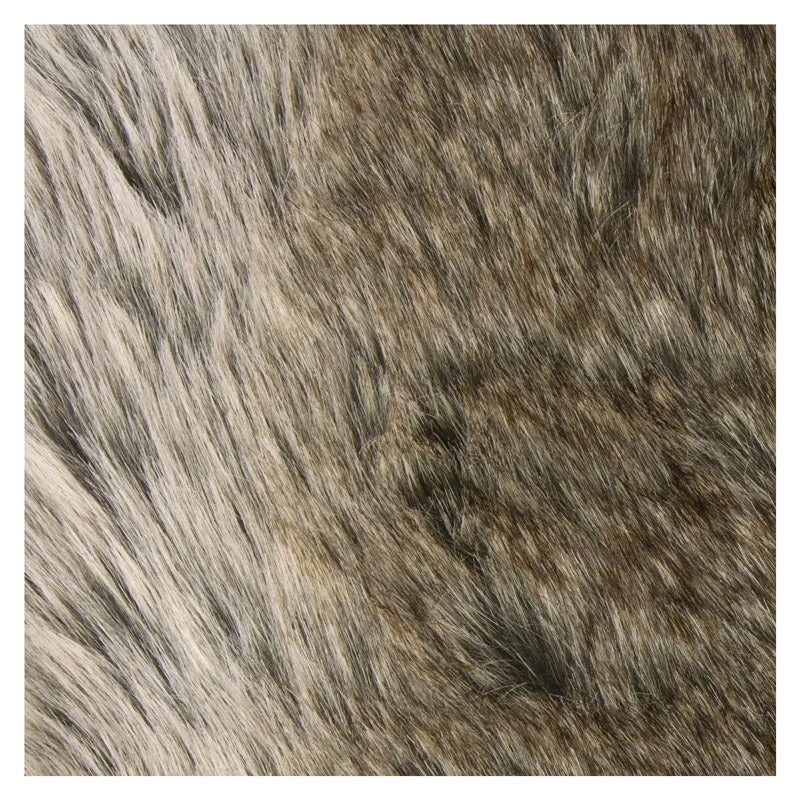 Le Forge Country Style Faux Fur Cushion Grey Stripe