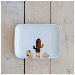 George & Co White & Gold Cacti Tray Last Chance - Final Few