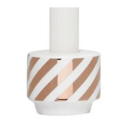 General Eclectic Gold Striped Candle Holder