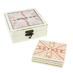 Zita M Ceramic London Coaster Set & Holder Women's Gifts - Under $50