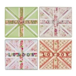 Zita M Ceramic London Coaster Set & Holder Women's Gifts - Under $50