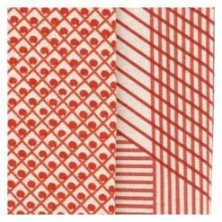 Raine & Humble Multi Grid Tea Towel Pack (2pc) - Red TEA TOWELS, MITTS & CLOTHS