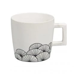 Jennifer Dumet Black Square Handle Fan Mug