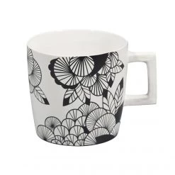 Jennifer Dumet Black Square Handle Flower Mug