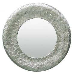 Le Forge Large Silver Panama Mirror (88cm) Metallics