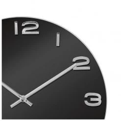 Karlsson Vintage Round Black Glass Wall Clock (35cm)