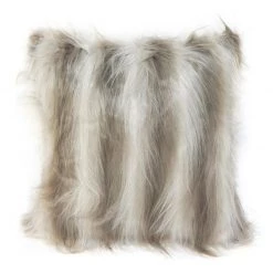 Stoneleigh & Roberson Grey Brown Faux Fur Cushion Country Style