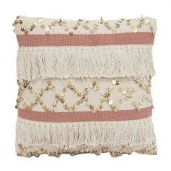 Stoneleigh & Roberson Blush Fringe Cushion Last Chance - Final Few