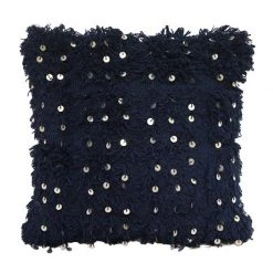 Stoneleigh & Roberson Shaggy Blue Cushion (45cm) Last Chance - Final Few