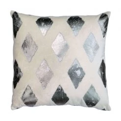 Le Forge Last Chance - Final Few Ivory Velvet Diamond Cushion (50cm)