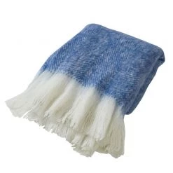 Amalfi Blue Brushed Throw Last Chance - Final Few