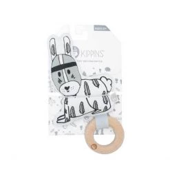 Kippins Monochrome River Rabbit Organic Cotton Teething Rattle