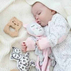 Kippins Kitty Cat Organic Cotton Teething Rattle