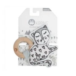 Kippins Kitty Cat Organic Cotton Teething Rattle