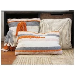 Stoneleigh & Roberson Sky Woven Woolen Tassel Cushion (45cm) Coastal