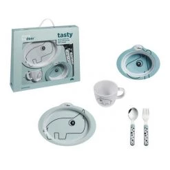 Done By Deer Contour Tasty Dinner Set - Blue BABY & TODDLER GIFTS